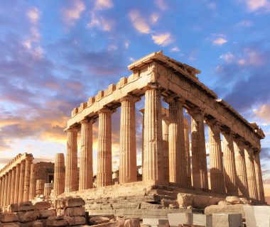 Parthenon,Temple,On,A,Sinset.,Acropolis,In,Athens,,Greece,,This